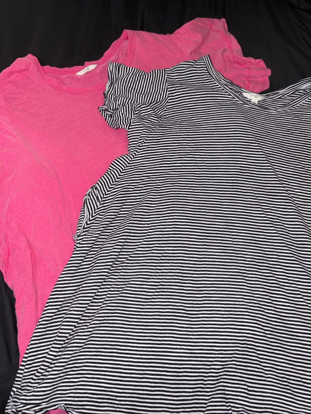 Terra&Sky Women’s Short-Sleeve Flutter Tees - Hot Pink & Black-White Stripe 3X